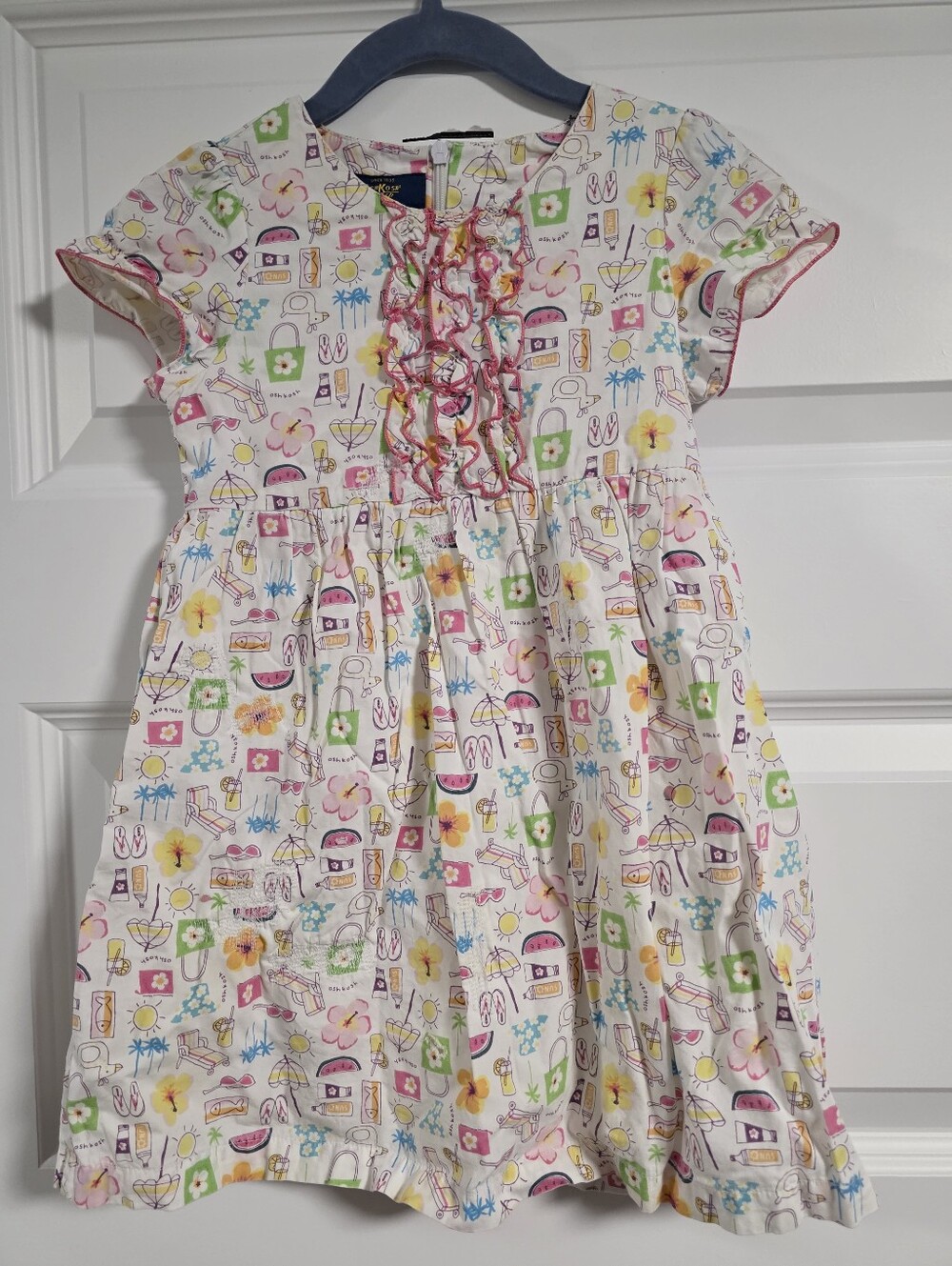 Vintage Oshkosh B'gosh Travel Tropical Print Dress